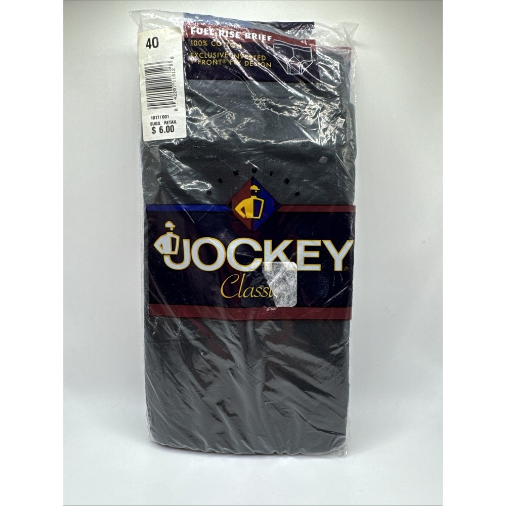 NEW Vtg 1996 Genuine Jockey Full-Rise Classic Men's Brief Underwear Sz 40 BLACK